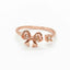 Double Bow Rose Gold Stud Ring