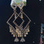 Oxidised Crystal Geometric Dangle Earrings