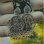 Oxidised Goddess Lakshmi Chandbali Earrings