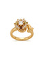 Vintage Floral Crystal Cluster Adjustable Ring