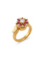 Ruby Floral Crystal Adjustable Ring