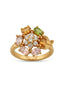 Multicolor Gemstone Flower Adjustable Ring