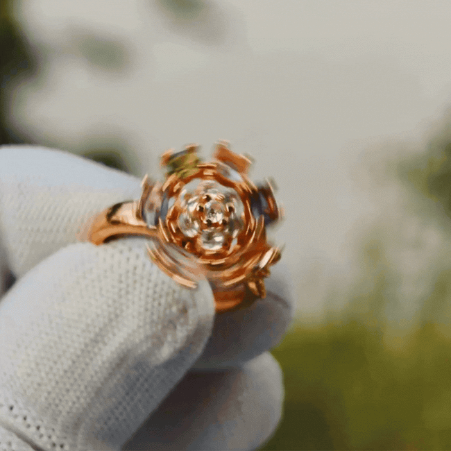Multicolor Gemstone Flower Adjustable Ring Main Image