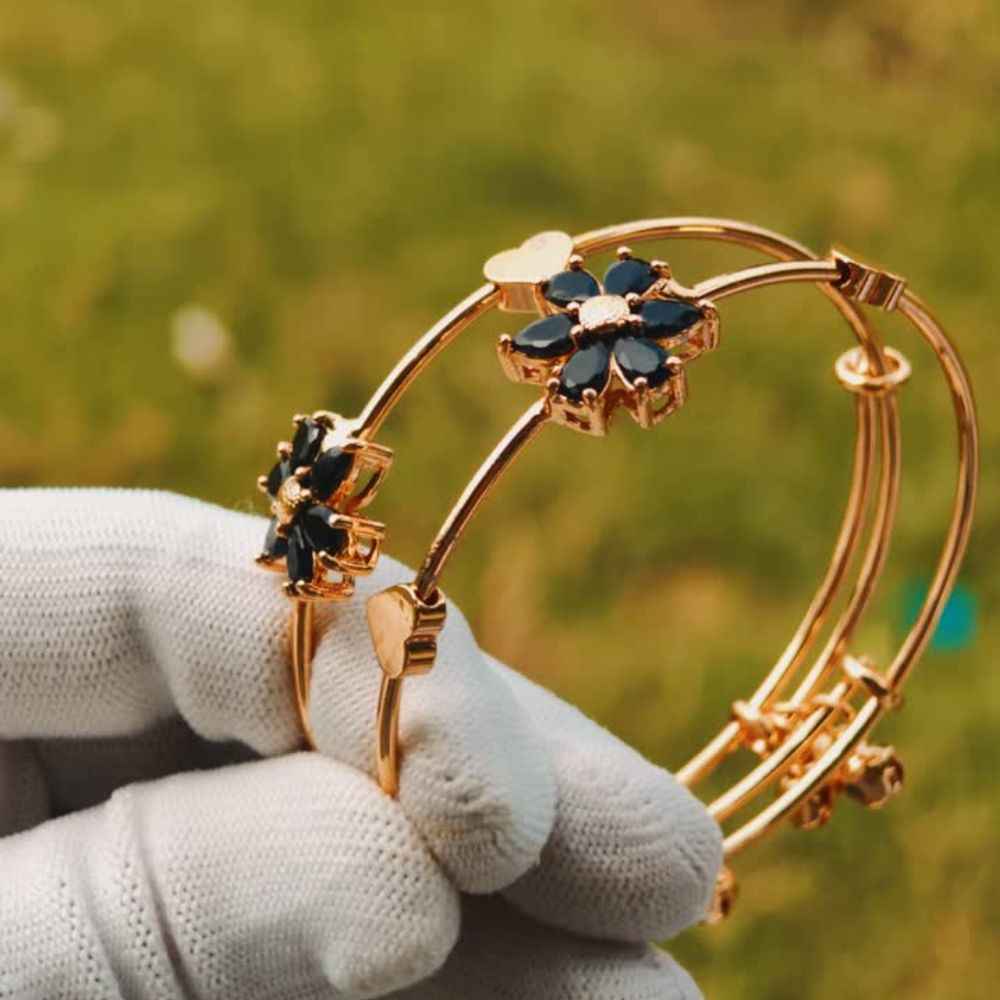 Rose Gold Adjustable Floral Bracelet