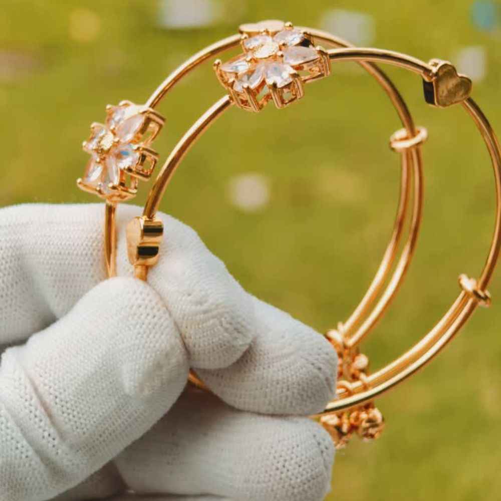 Rose Gold Adjustable Floral Bracelet