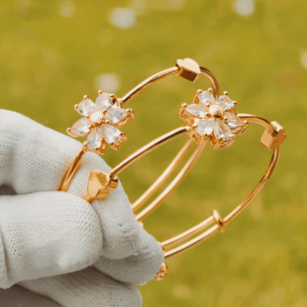 Rose Gold Adjustable Floral Bracelet - Rupakala
