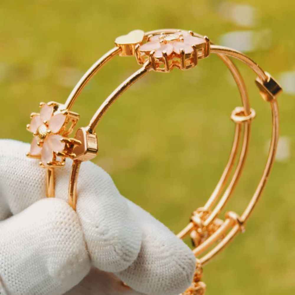 Rose Gold Adjustable Floral Bracelet