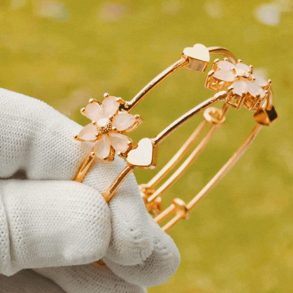 Rose Gold Adjustable Floral Bracelet - Rupakala