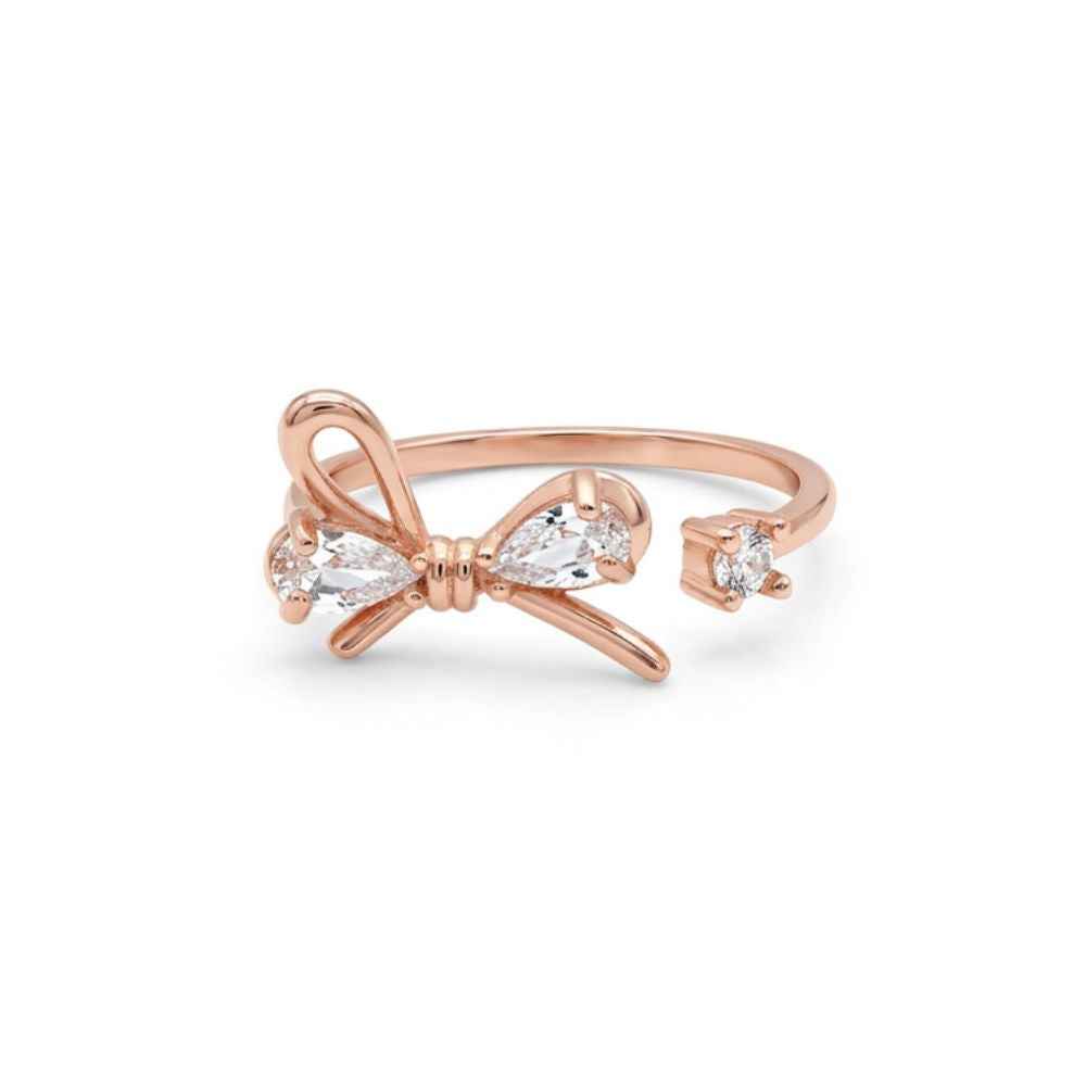 Luxury Bow Rose Gold Stud Ring