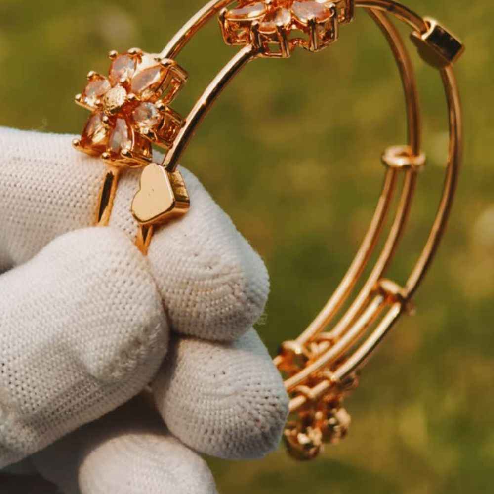Rose Gold Adjustable Floral Bracelet