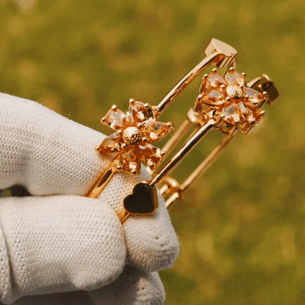 Rose Gold Adjustable Floral Bracelet - Rupakala