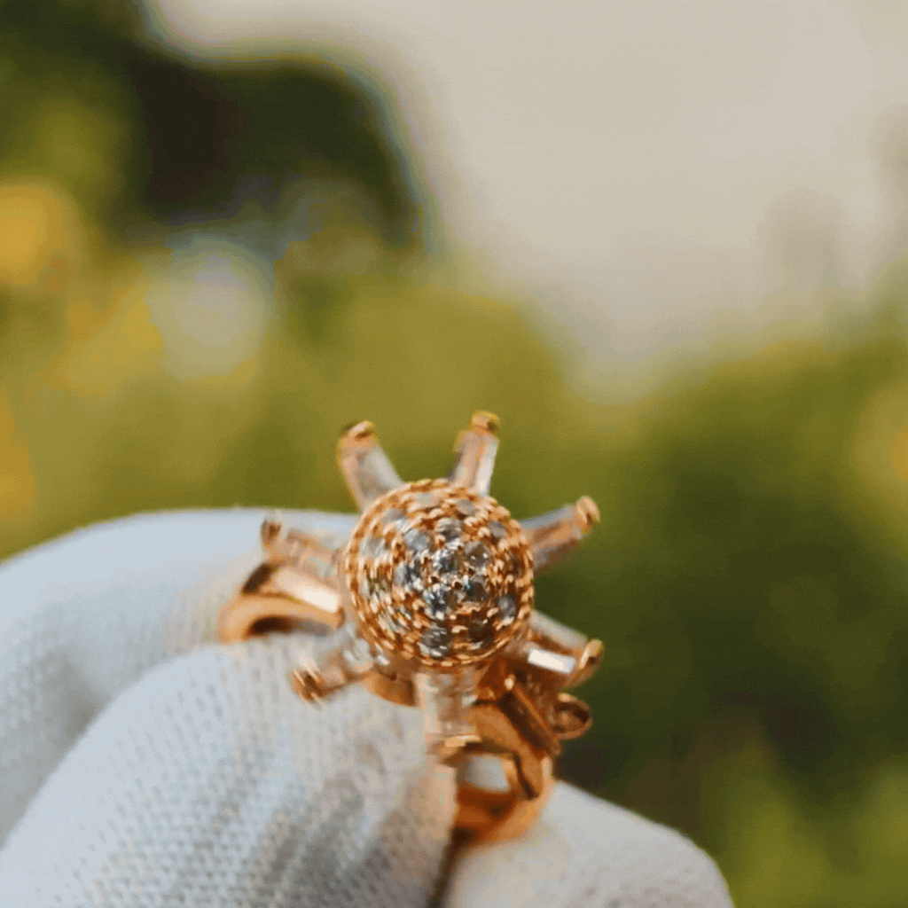 Luxury Starburst Crystal Cocktail Ring