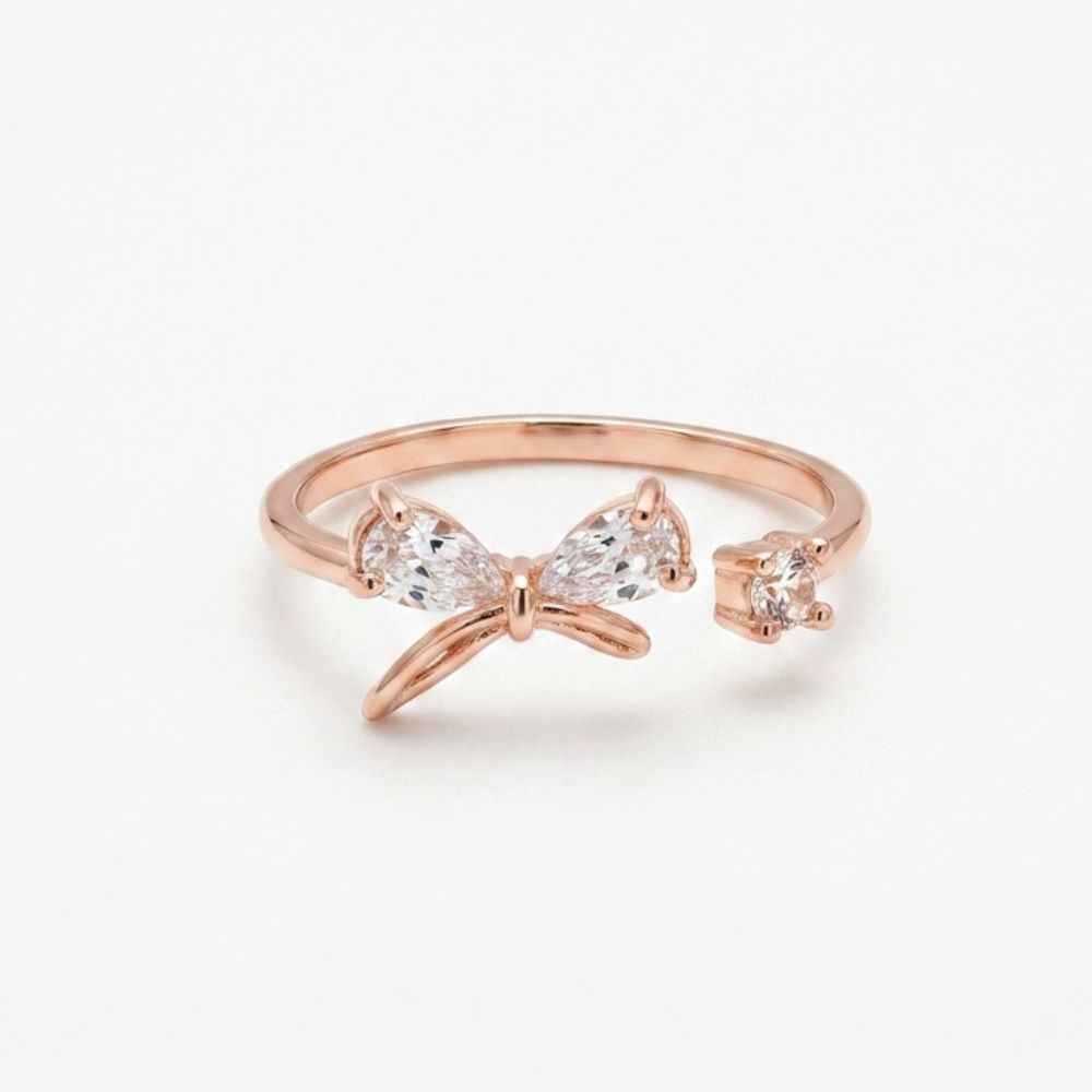 Classic Bow Rose Gold Stud Ring