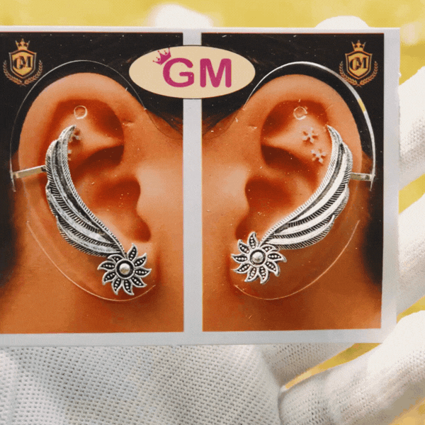 Oxidised Wing Ear Cuff Earrings Main Image