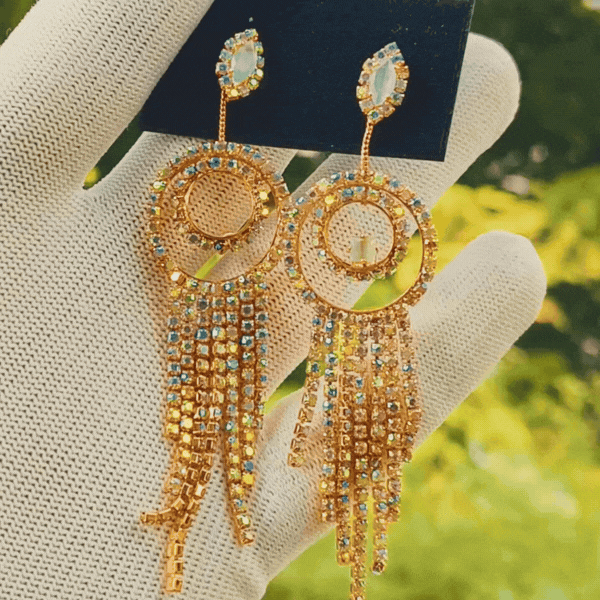 Rose Gold Tassel Statement Earrings - Rupakala