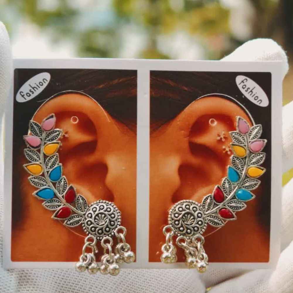 Oxidised Multicolor Ear Cuff Earrings