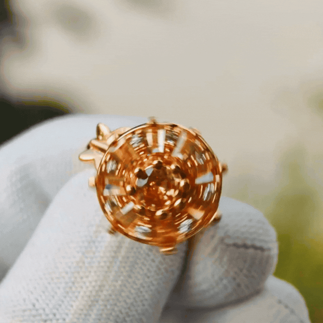 Premium Vintage Sunburst Crystal Ring Main Image