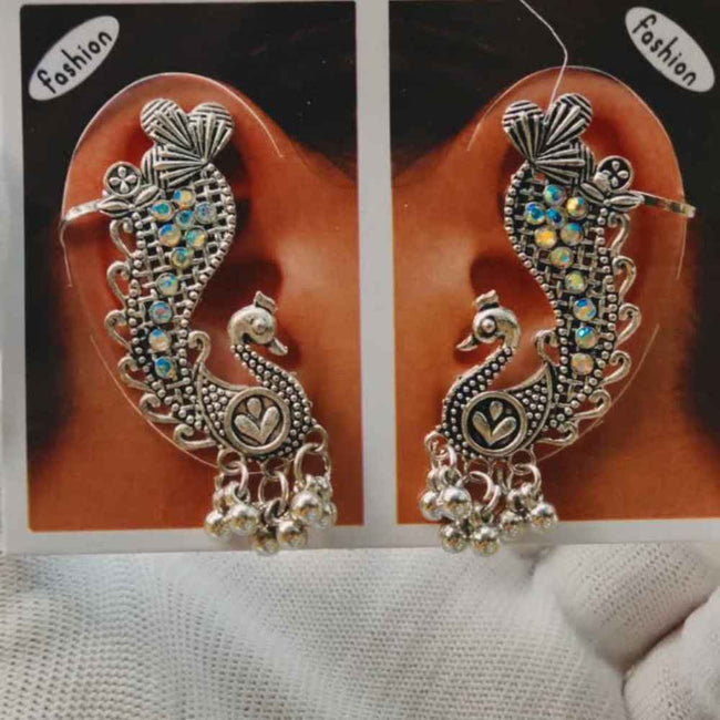 Antique Peacock Ear Cuff Earrings Hover Image