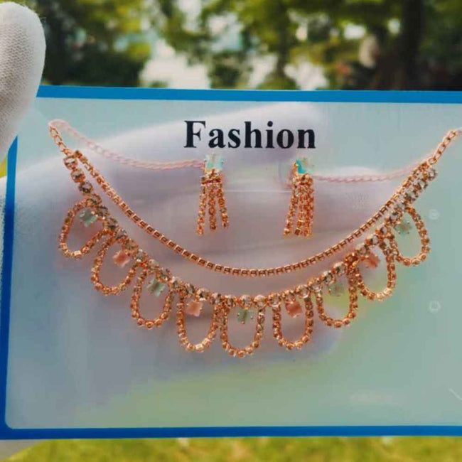 Rose Gold Layered Necklace Set Hover Image