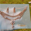 Rose Gold Crystal Pendant Necklace Set