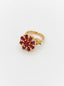 Ruby Red Sunburst Adjustable Cocktail Ring