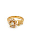Classic Floral CZ Stone Adjustable Ring