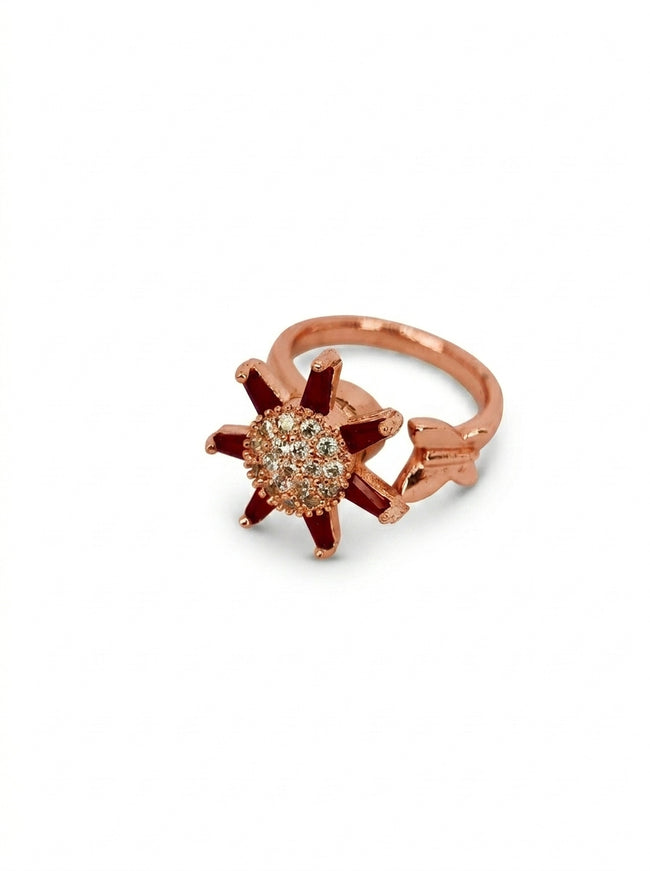 Ruby Starburst Luxury Adjustable Ring Hover Image