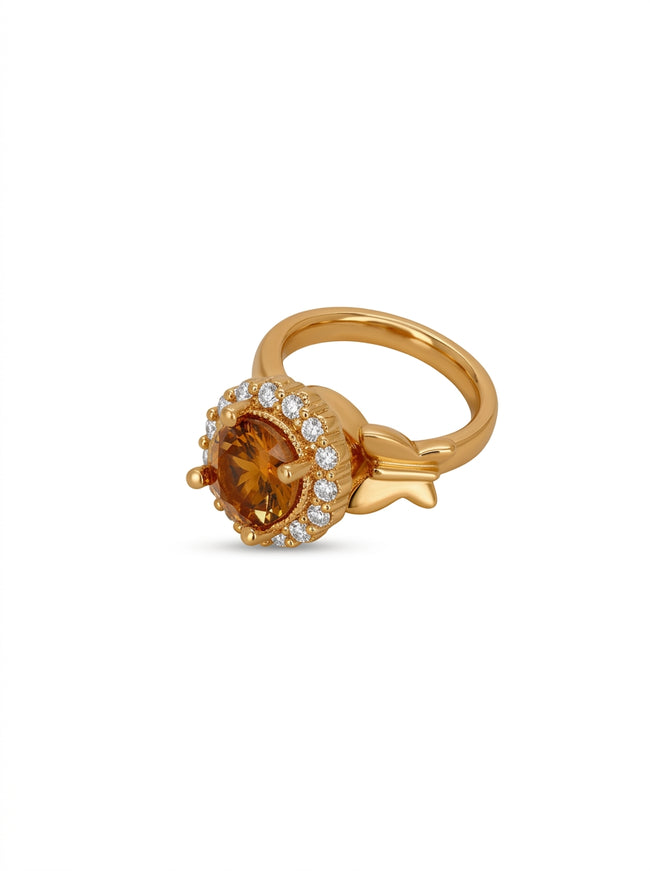 Champagne Crystal Halo Adjustable Ring Hover Image